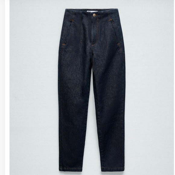 ZARA HIGH RISE TAILORED FIT JEANS - Picture 1 of 11